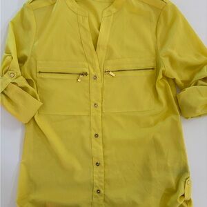 Men's Yellow Button-Up Jacket